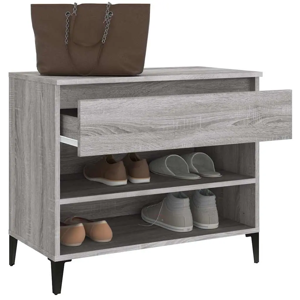 Shoe Cabinet Grey Engineered Wood 70x36x60 cm Storage Hallway Furniture