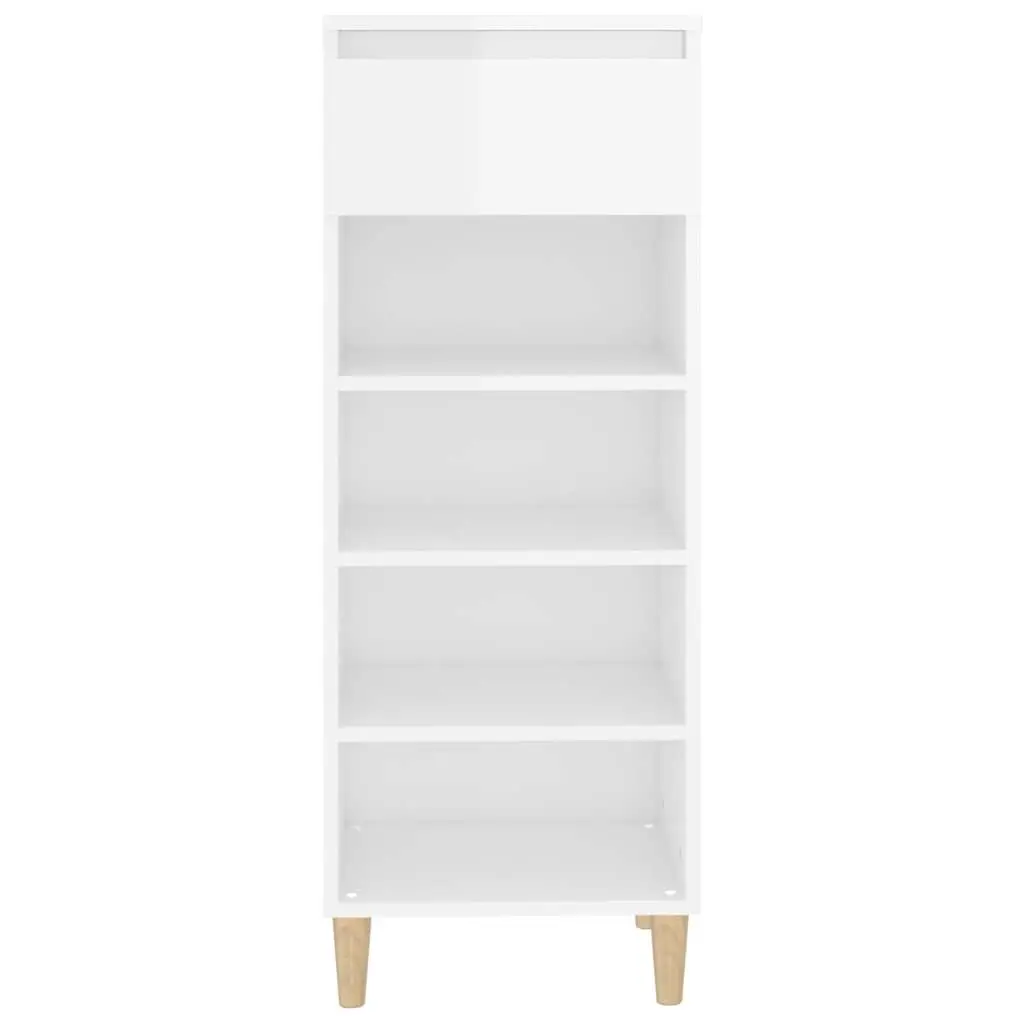 Shoe Cabinet White 40x36x105cm Engineered Wood 4 Shelves Drawer