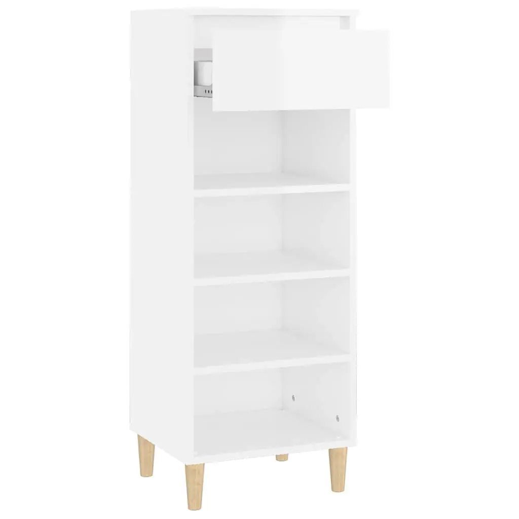 Shoe Cabinet White 40x36x105cm Engineered Wood 4 Shelves Drawer