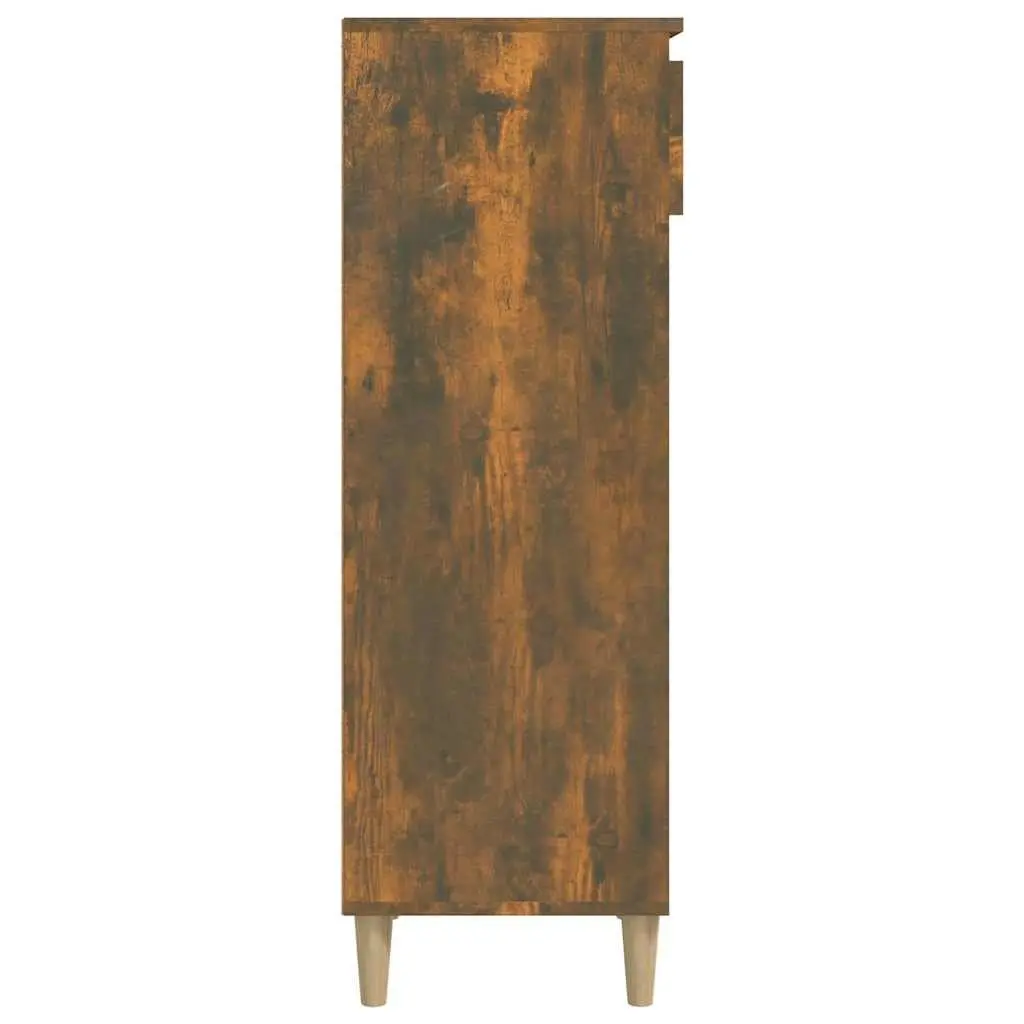 Shoe Storage Cabinet Smoked Oak 40x36x105cm with Drawer and 4 Open Shelves