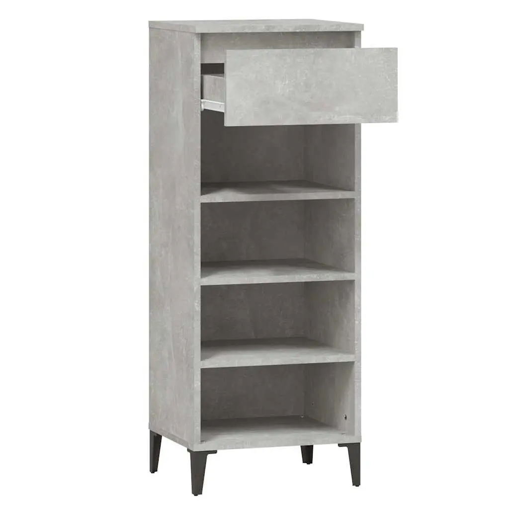 Shoe Rack Grey 40x36x105cm Engineered Wood Drawer Storage Cabinet Organiser