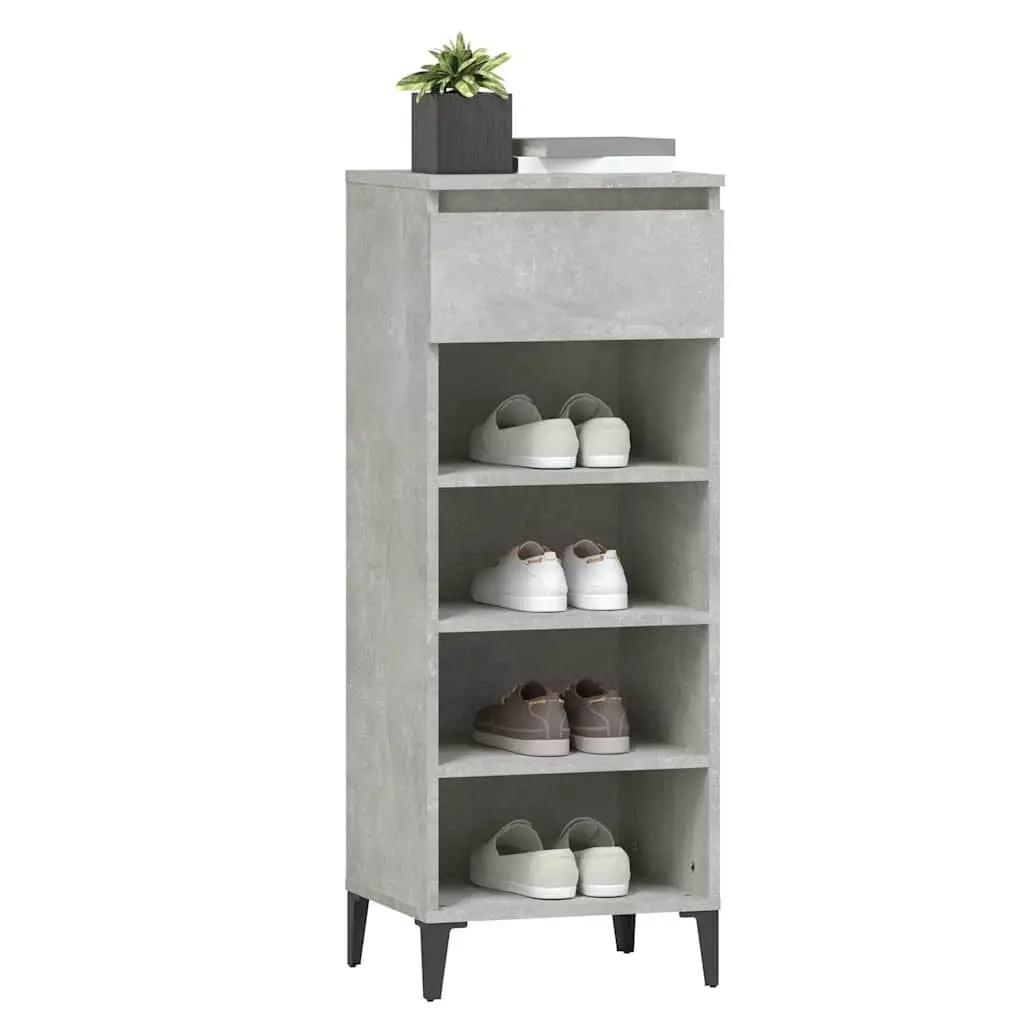 Shoe Rack Grey 40x36x105cm Engineered Wood Drawer Storage Cabinet Organiser