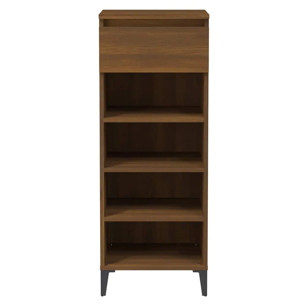 Shoe Rack Brown 40x36x105 cm Engineered Wood Storage Organiser Cabinet with Drawer and Shelves