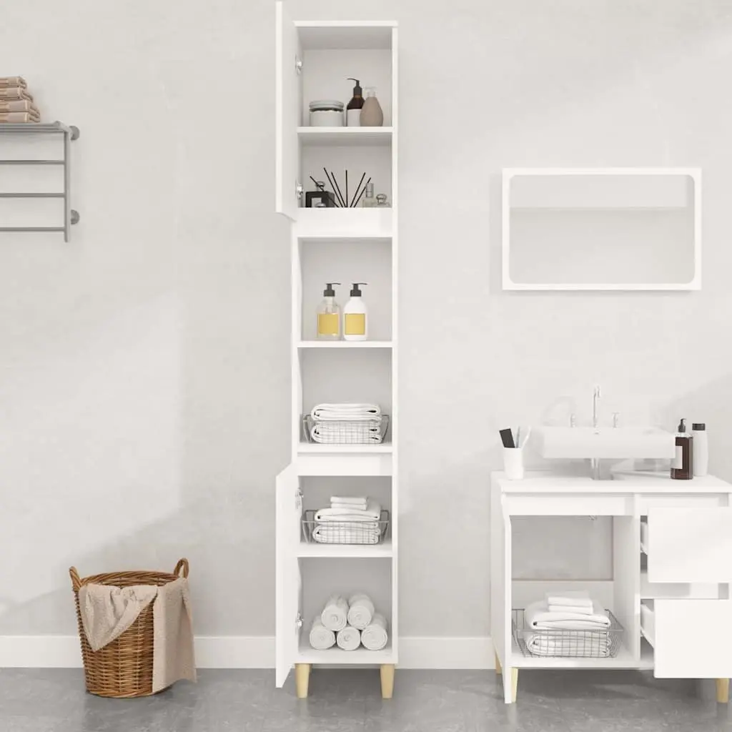 Bathroom Cabinet with 6 Compartments and 2 Doors