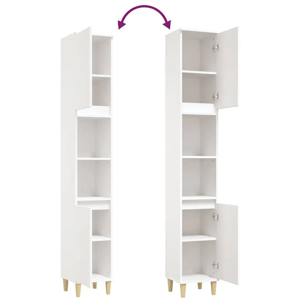 Bathroom Cabinet with 6 Compartments and 2 Doors