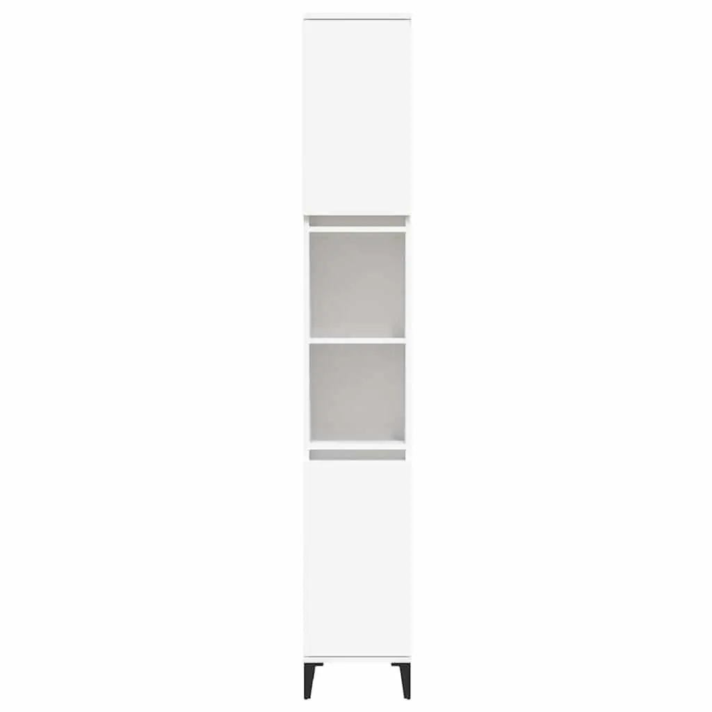 Bathroom Cabinet White 30x30x190 cm Engineered Wood Storage Cupboard Vanity Unit