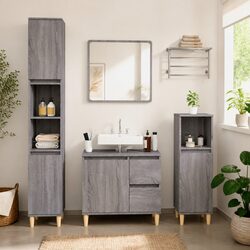Concise Bathroom Vanity Cabinet - Grey Sonoma Style