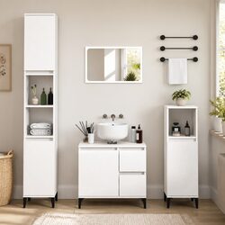 Bathroom Vanity Cabinet in White 30x30x100cm