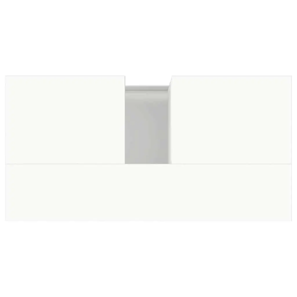 White Bathroom Cabinet with Eucalyptus Feet