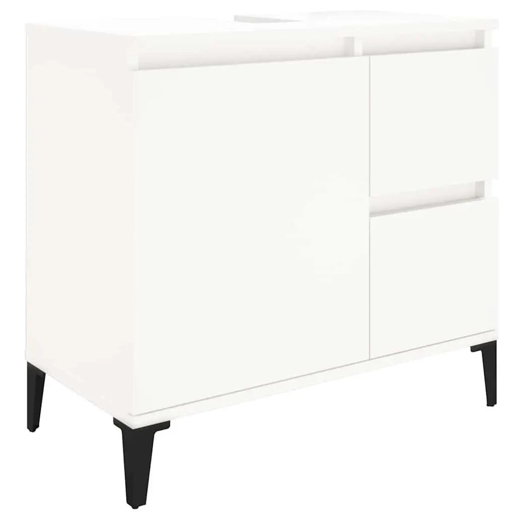 Bathroom Cabinet White 65x33x60 cm Engineered Wood with Drawers and Door