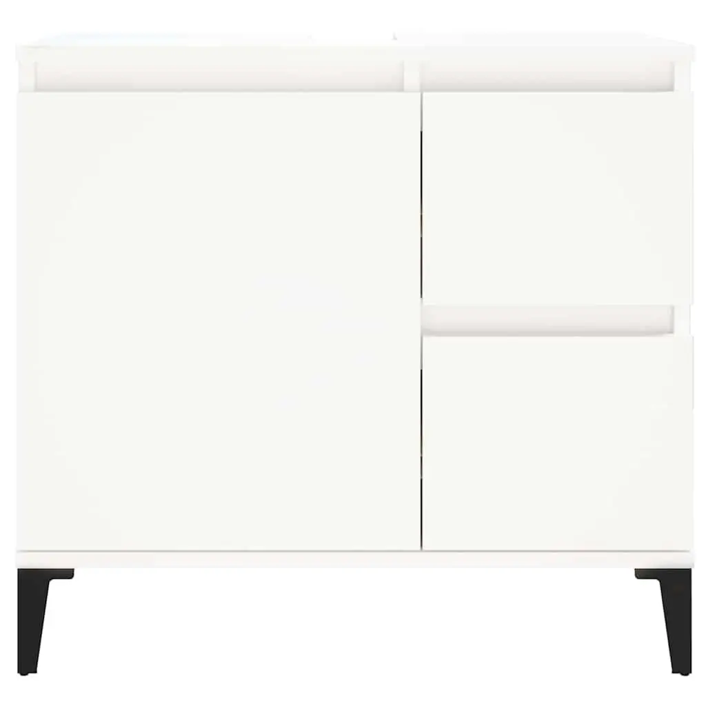 Bathroom Cabinet White 65x33x60 cm Engineered Wood with Drawers and Door