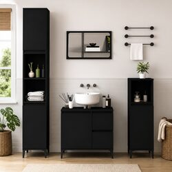 Black Bathroom Vanity with Ample Storage