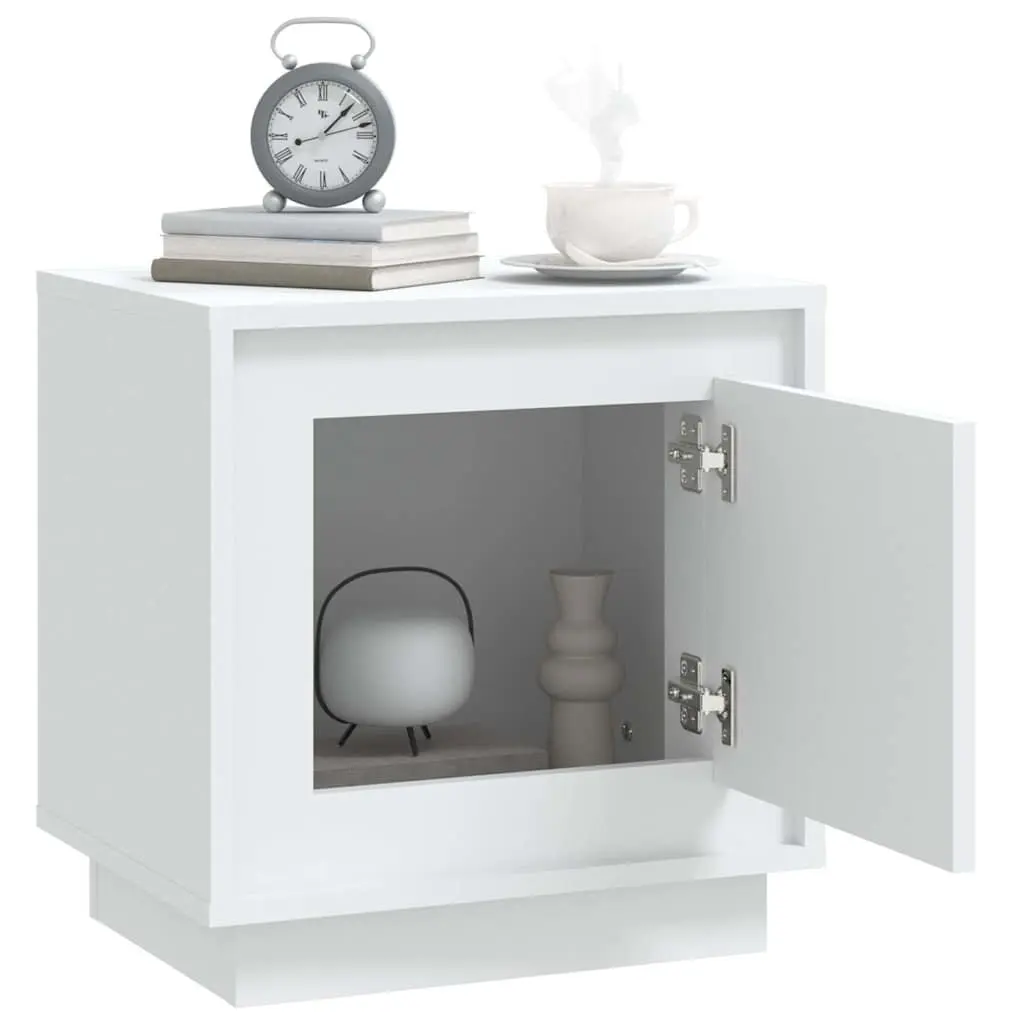 Bedside Cabinets White 44x35x45 cm Modern Nightstand Storage Cabinet 2 Piece