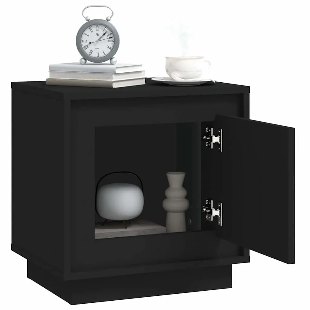 Bedside Cabinets Black 44x35x45 cm Engineered Wood Storage 2 Piece