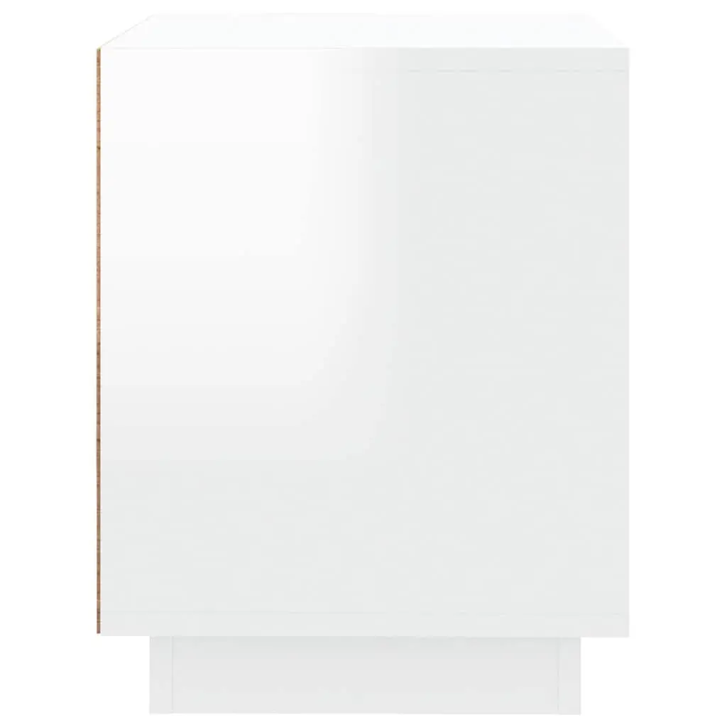 White Modern Bedside Cabinets Set of 2 Storage Nightstand 44x35x45cm Engineered Wood for Bedroom or Living Room