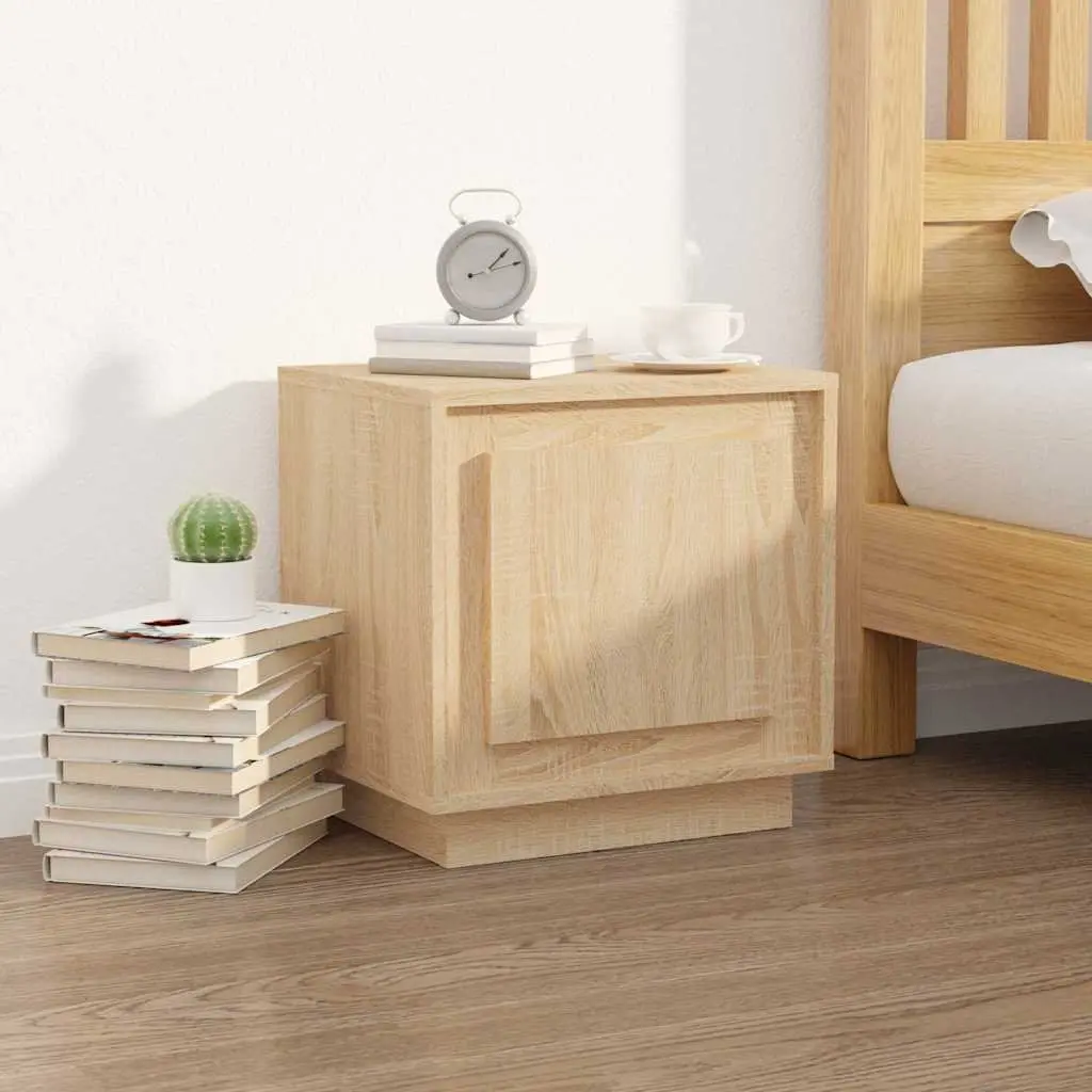 Bedside Cabinets Brown 44x35x45 cm Modern Nightstand Storage Table 2 Piece