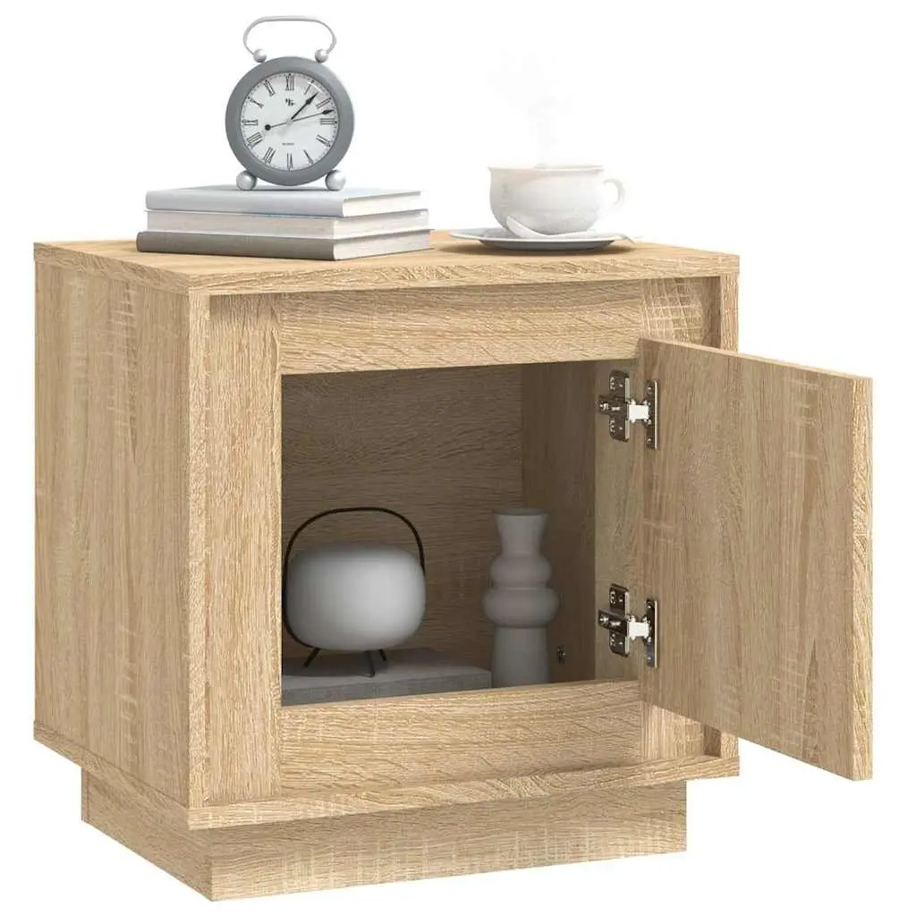 Bedside Cabinets Brown 44x35x45 cm Modern Nightstand Storage Table 2 Piece