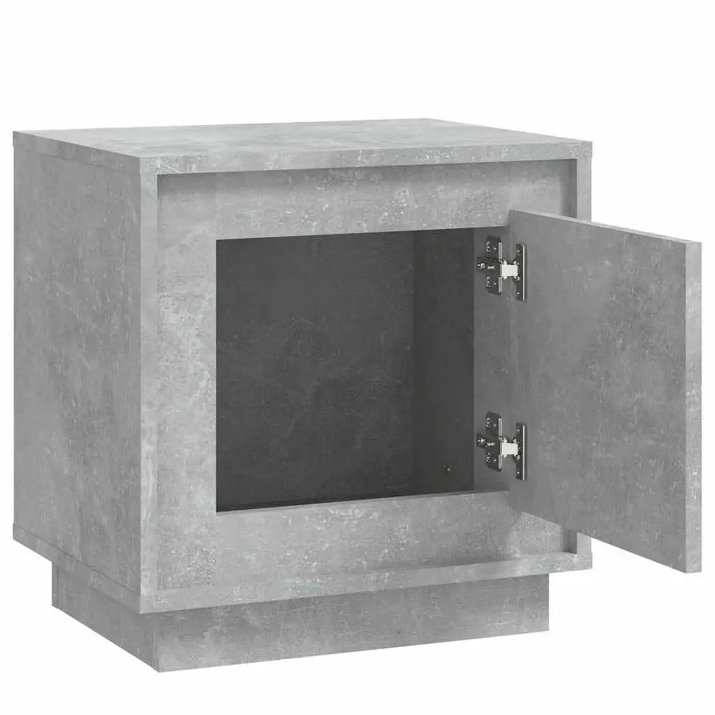 Engineered Wood Bedside Tables Grey Set of 2 44x35x45cm Nightstand with Storage Compartment and Smooth Surface