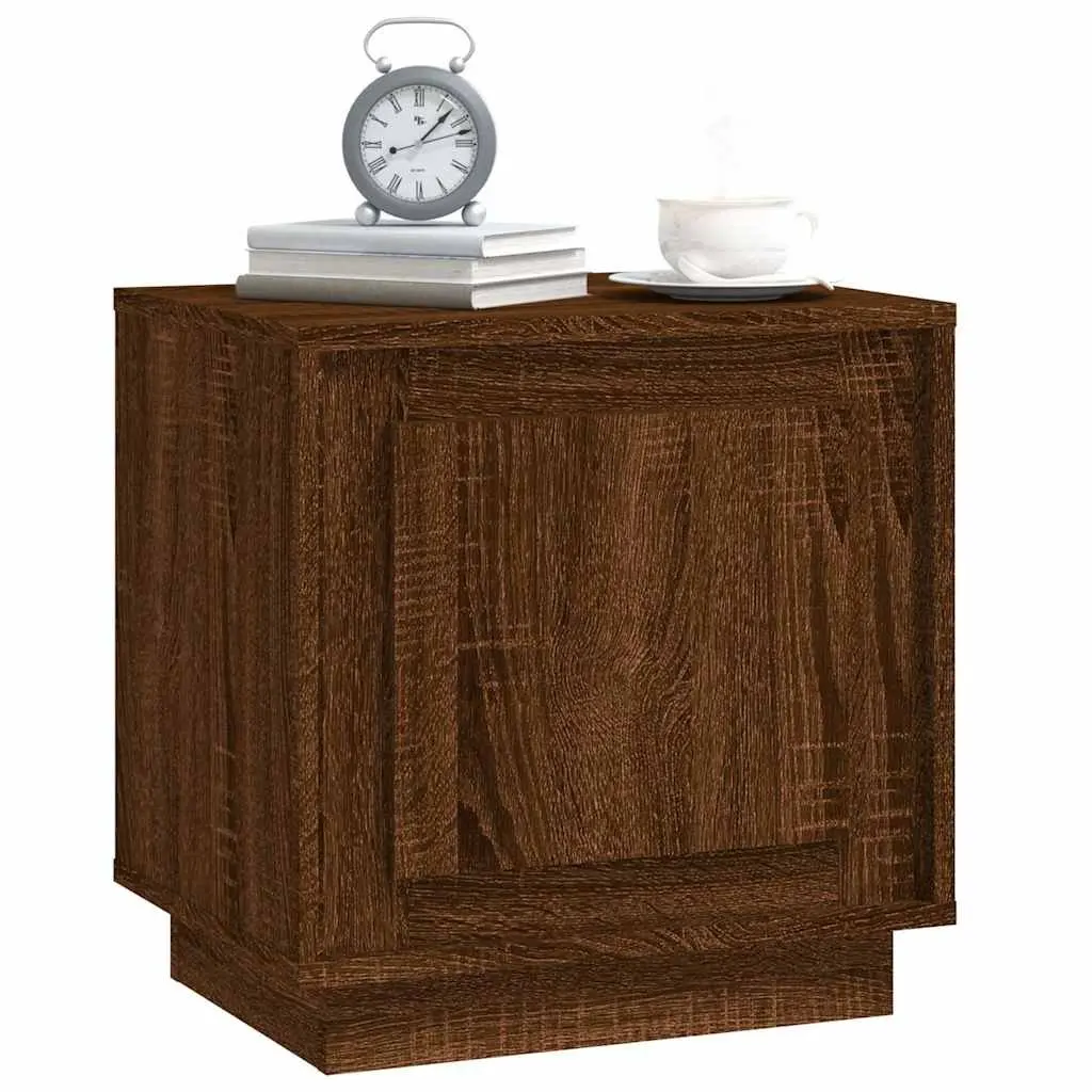 Bedside Cabinets Brown Oak 44x35x45 cm Modern Nightstand Storage Cabinet Set of 2