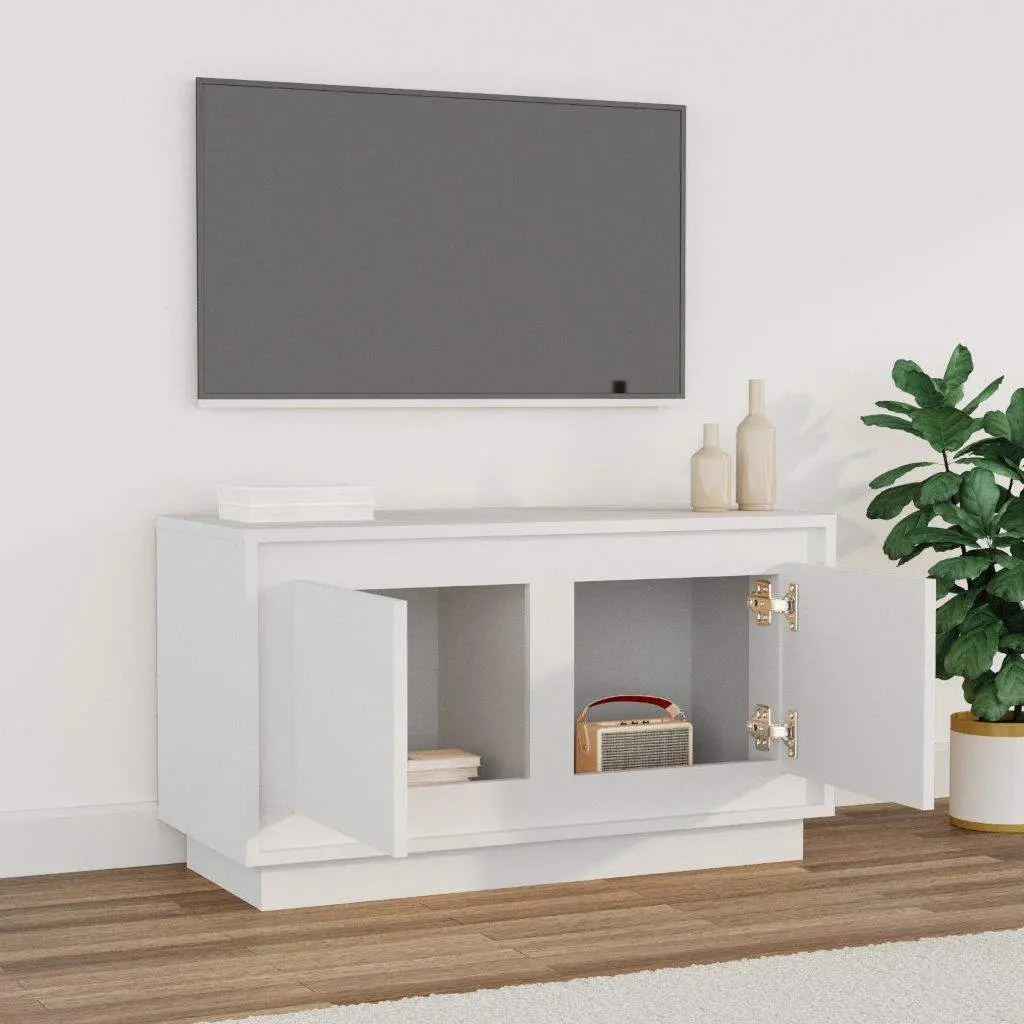 White Media Unit with Ample Storage