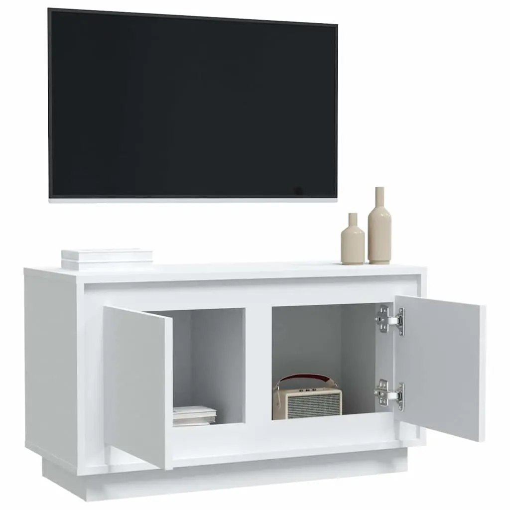 White Media Unit with Ample Storage