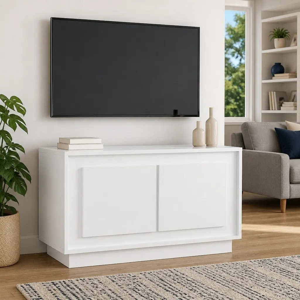 TV Cabinet White High Gloss Media Stand Storage Unit Living Room Furniture