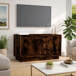 Compact and Stylish Smoked Oak TV Cabinet for Media Storage