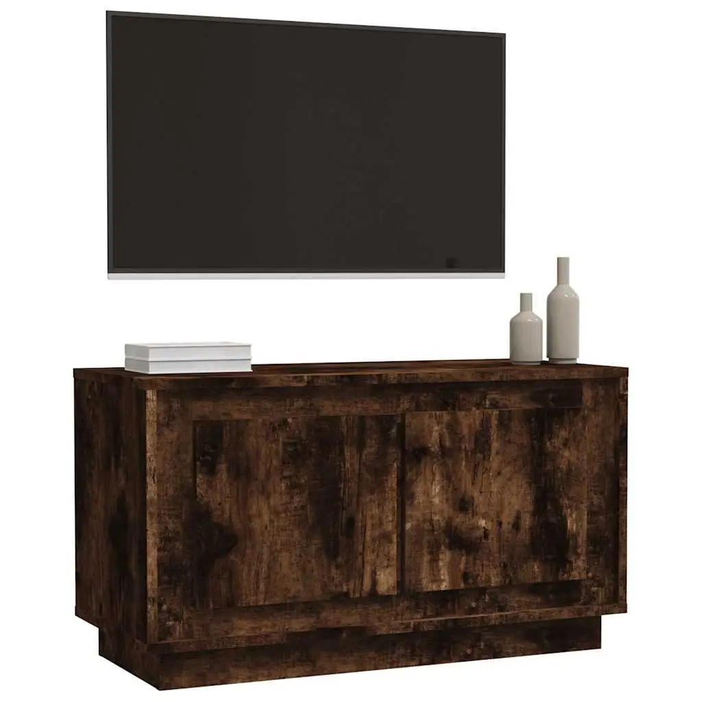 TV Cabinet Brown Smoked Oak 80x35x45cm Engineered Wood Storage Unit
