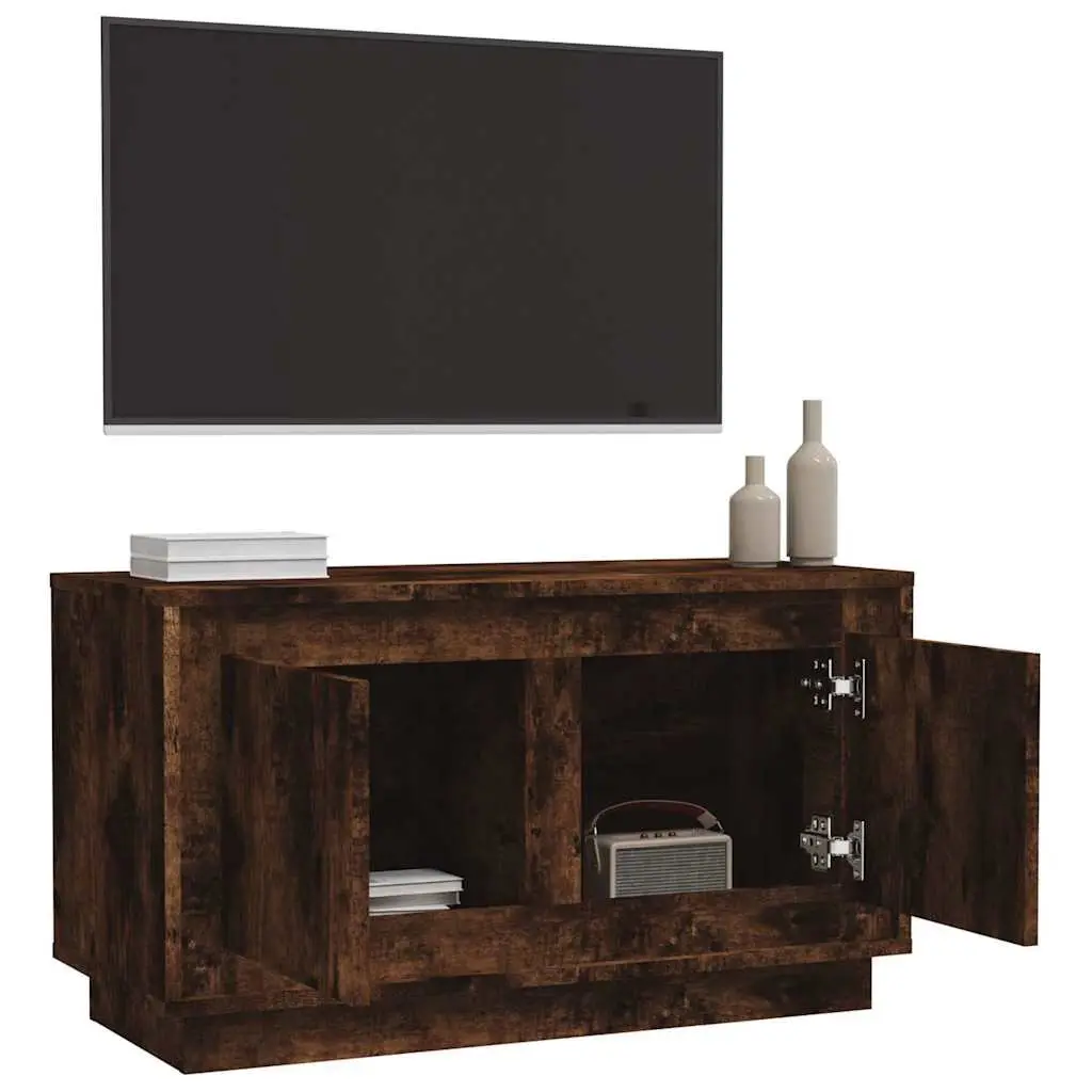 TV Cabinet Brown Smoked Oak 80x35x45cm Engineered Wood Storage Unit