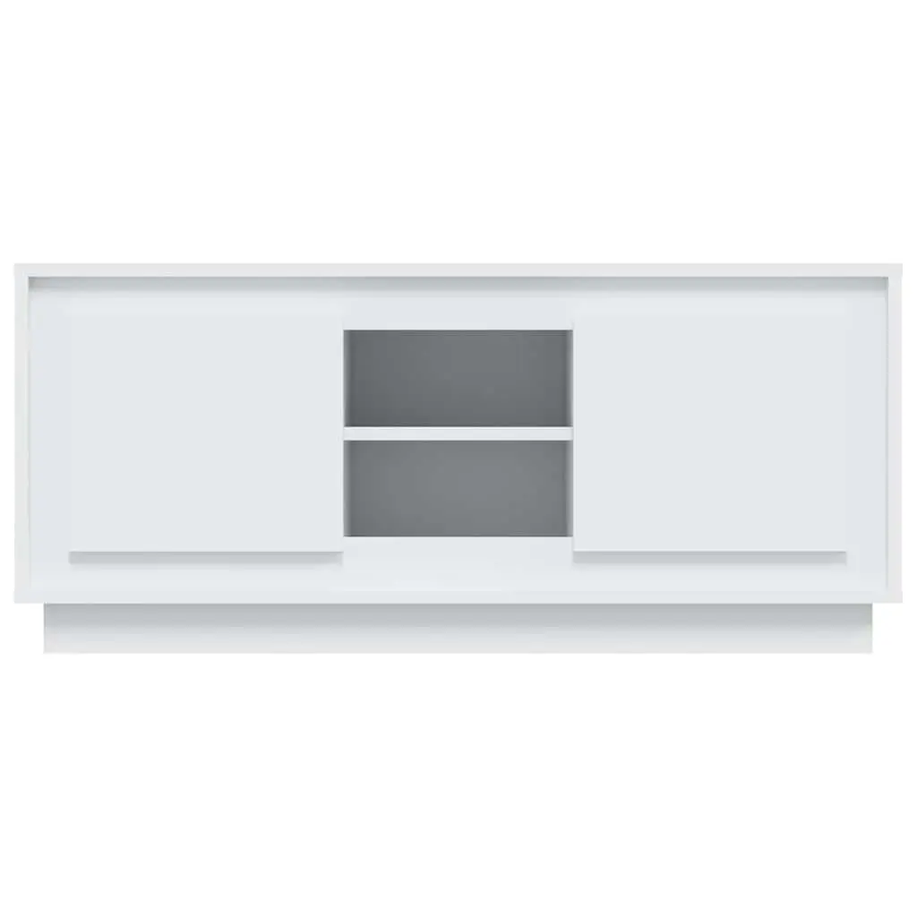 TV Cabinet White Media Storage Unit Engineered Wood Living Room Furniture
