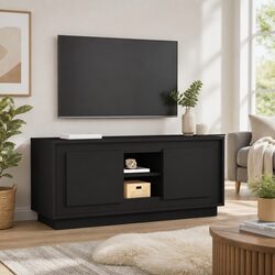 Compact Black TV Cabinet 102x35x45 cm