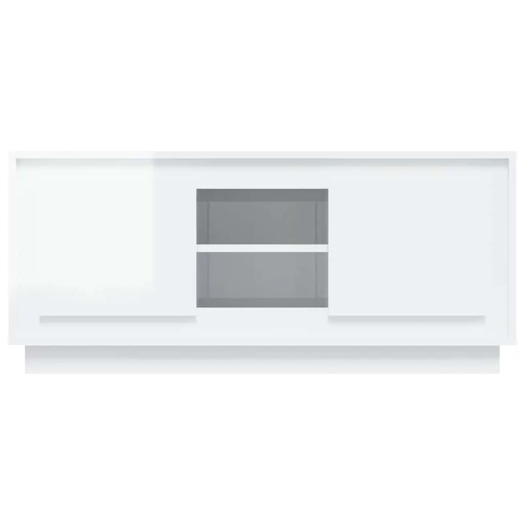 White High Gloss TV Cabinet with 4 Compartments