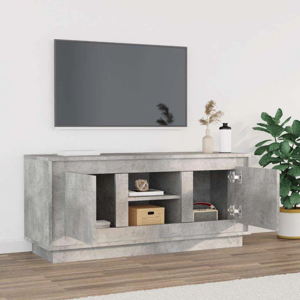 Grey TV Cabinet with Ample Storage Space