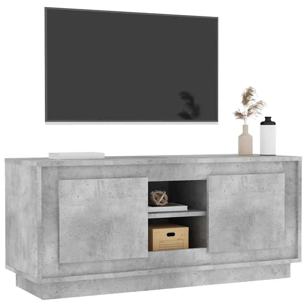 Grey TV Cabinet with Ample Storage Space