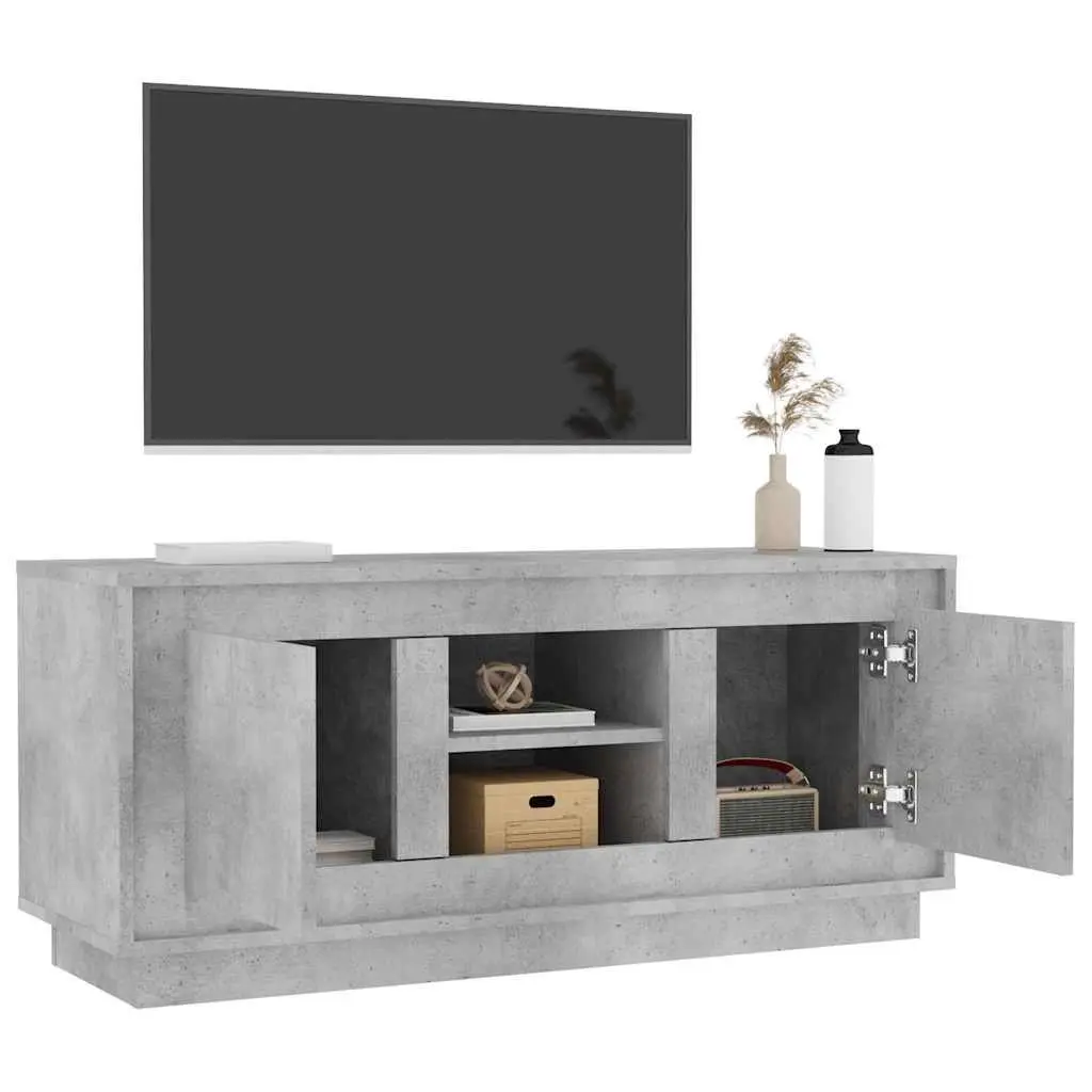 Grey TV Cabinet with Ample Storage Space