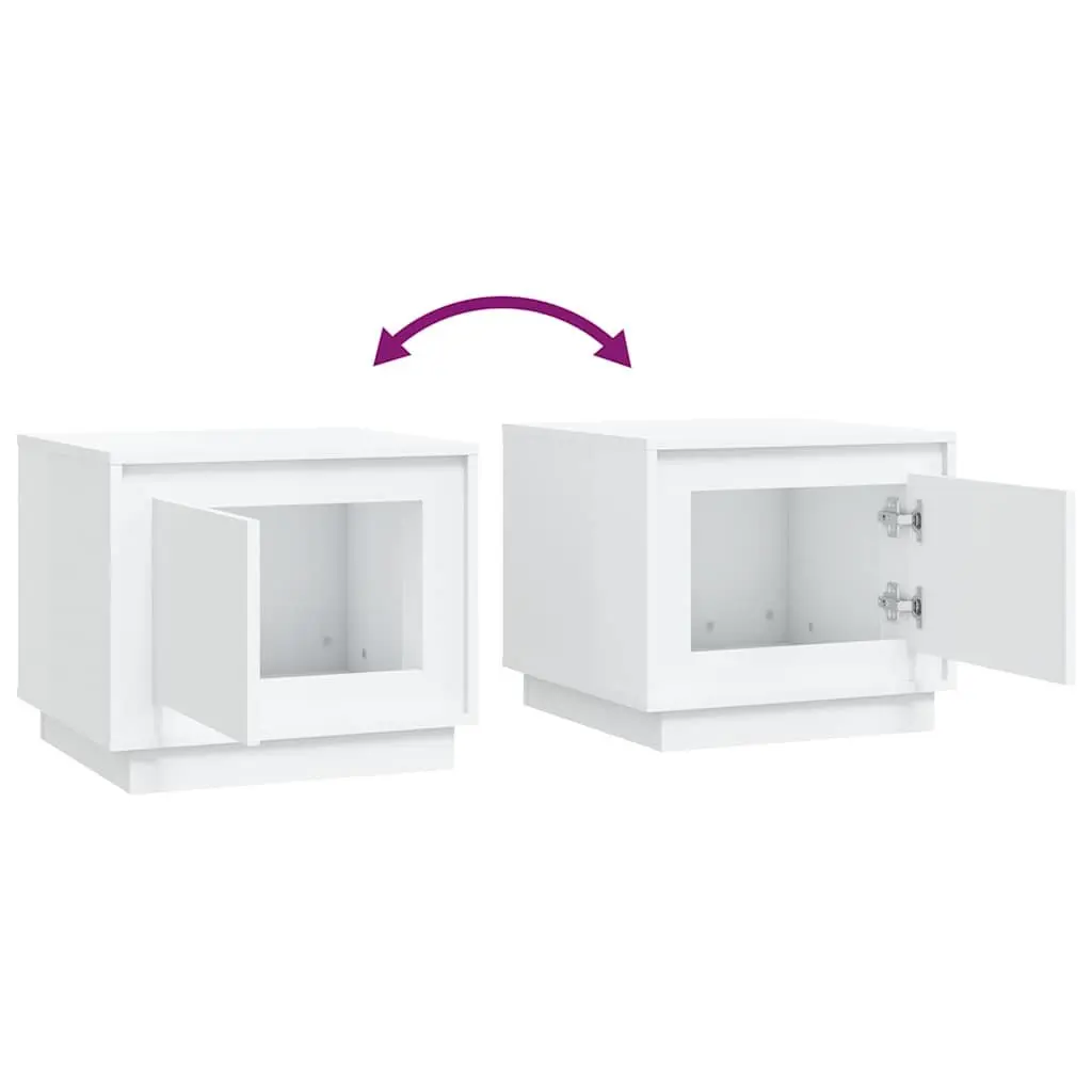 Coffee Table White Engineered Wood Storage Living Room Accent Furniture