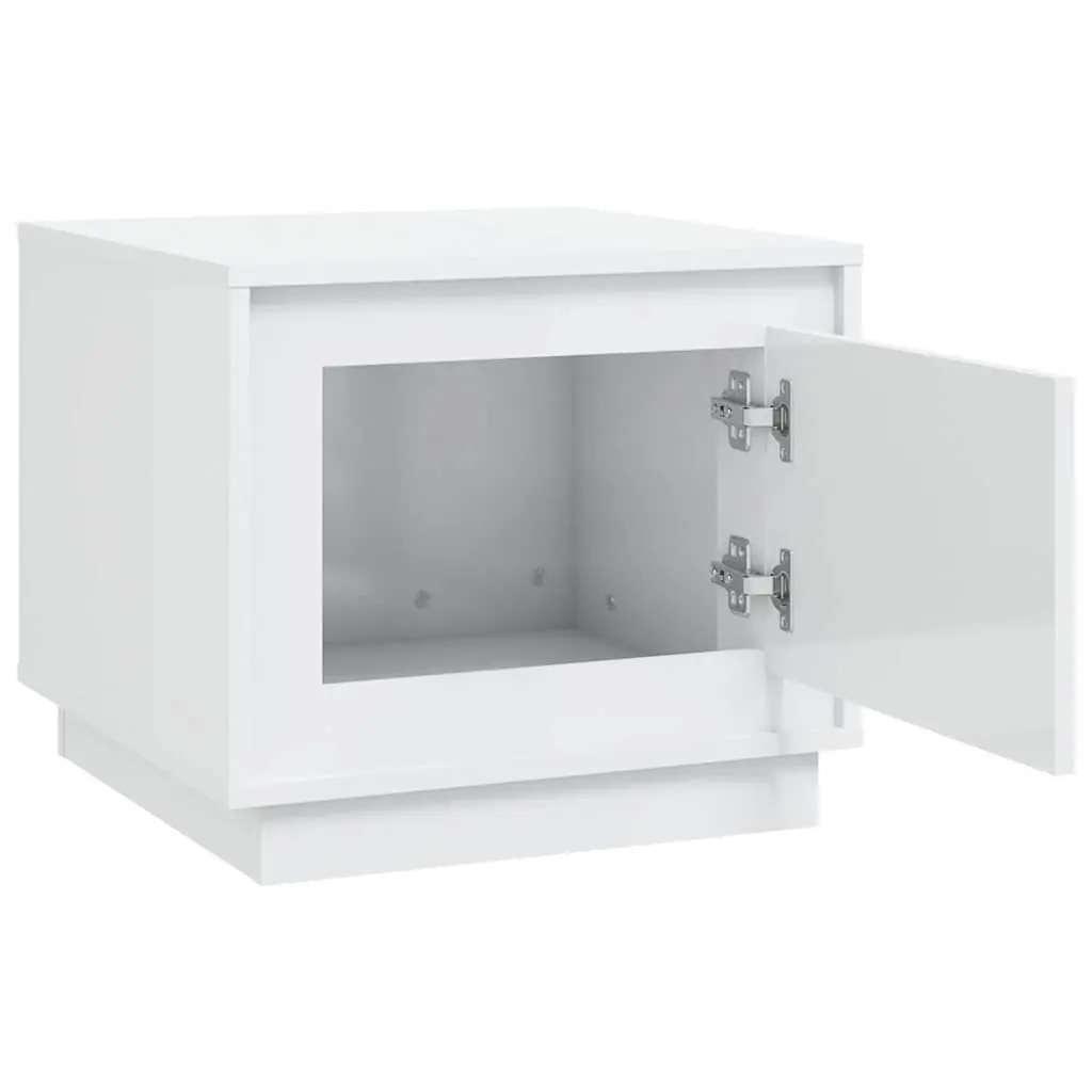 Coffee Table White Engineered Wood Storage Compartment Living Room Furniture