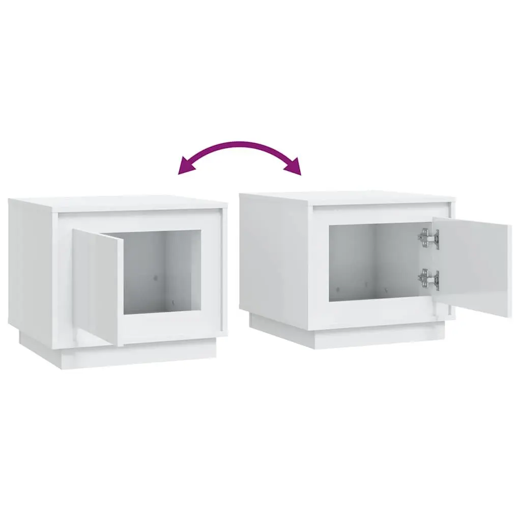 Coffee Table White Engineered Wood Storage Compartment Living Room Furniture
