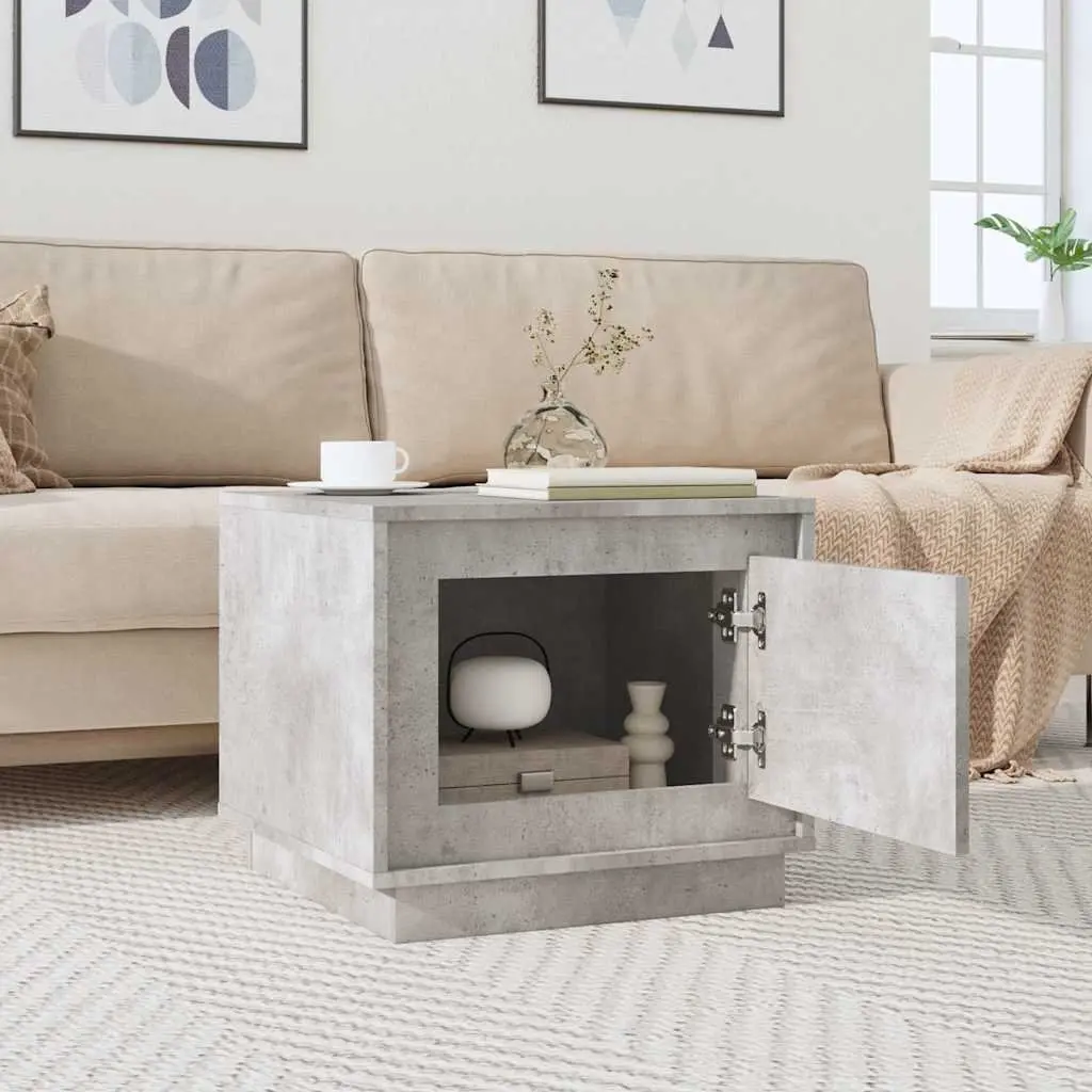 Coffee Table Grey Engineered Wood Storage Cabinet 51x50x44cm Durable Easy Maintenance