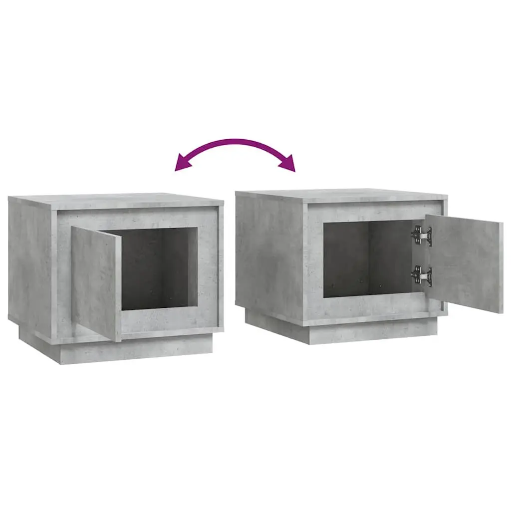 Coffee Table Grey Engineered Wood Storage Cabinet 51x50x44cm Durable Easy Maintenance
