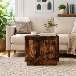 Concise Design: Smoked Oak Coffee Table with Storage
