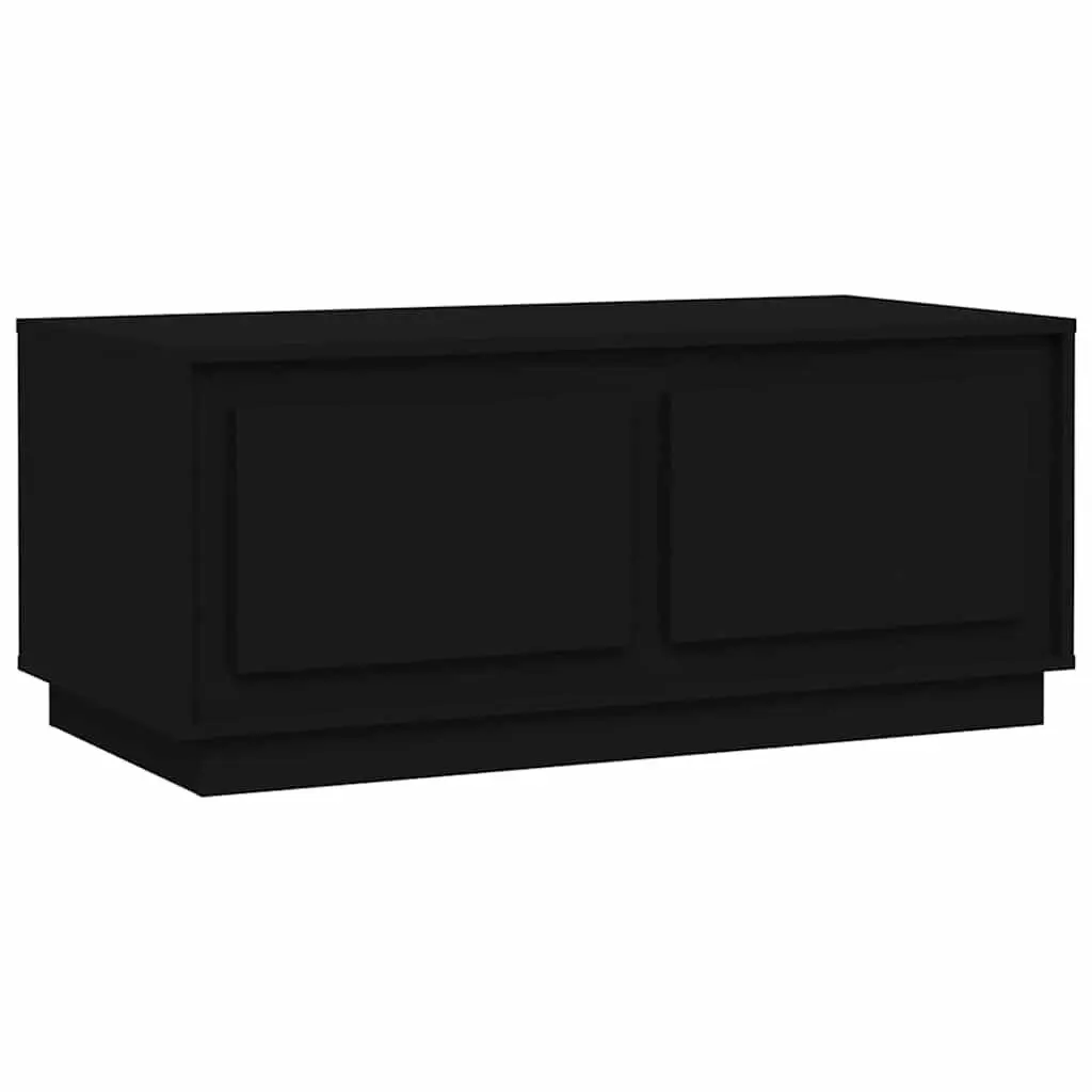 Coffee Table Black 102L x 50W x 44H cm Storage with 2 Compartments