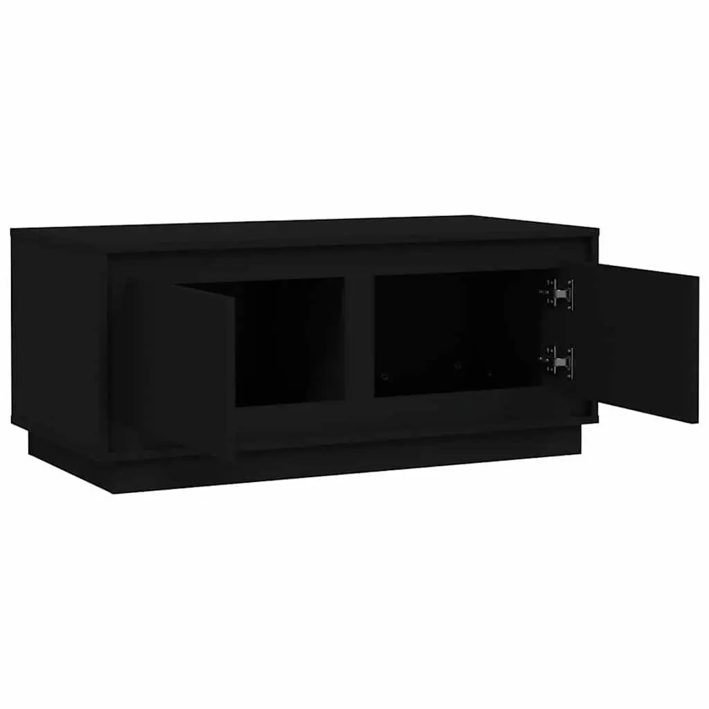 Coffee Table Black 102L x 50W x 44H cm Storage with 2 Compartments
