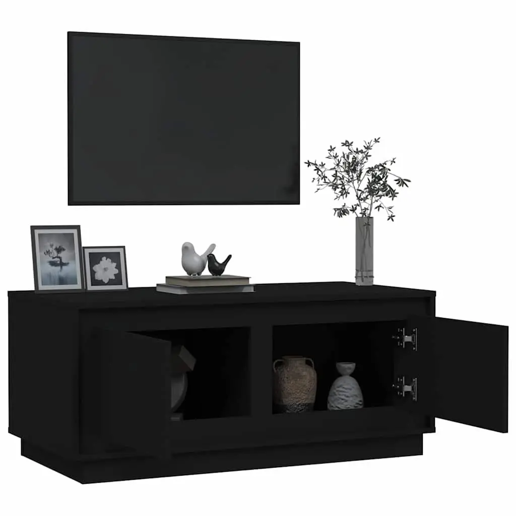 Coffee Table Black 102L x 50W x 44H cm Storage with 2 Compartments