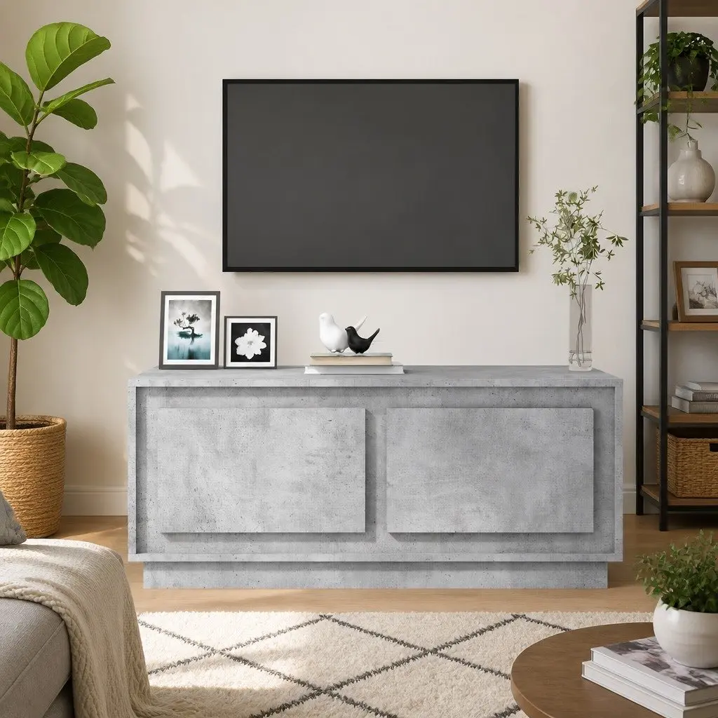 Coffee Table Grey Engineered Wood Storage Compartments Doors Living Room