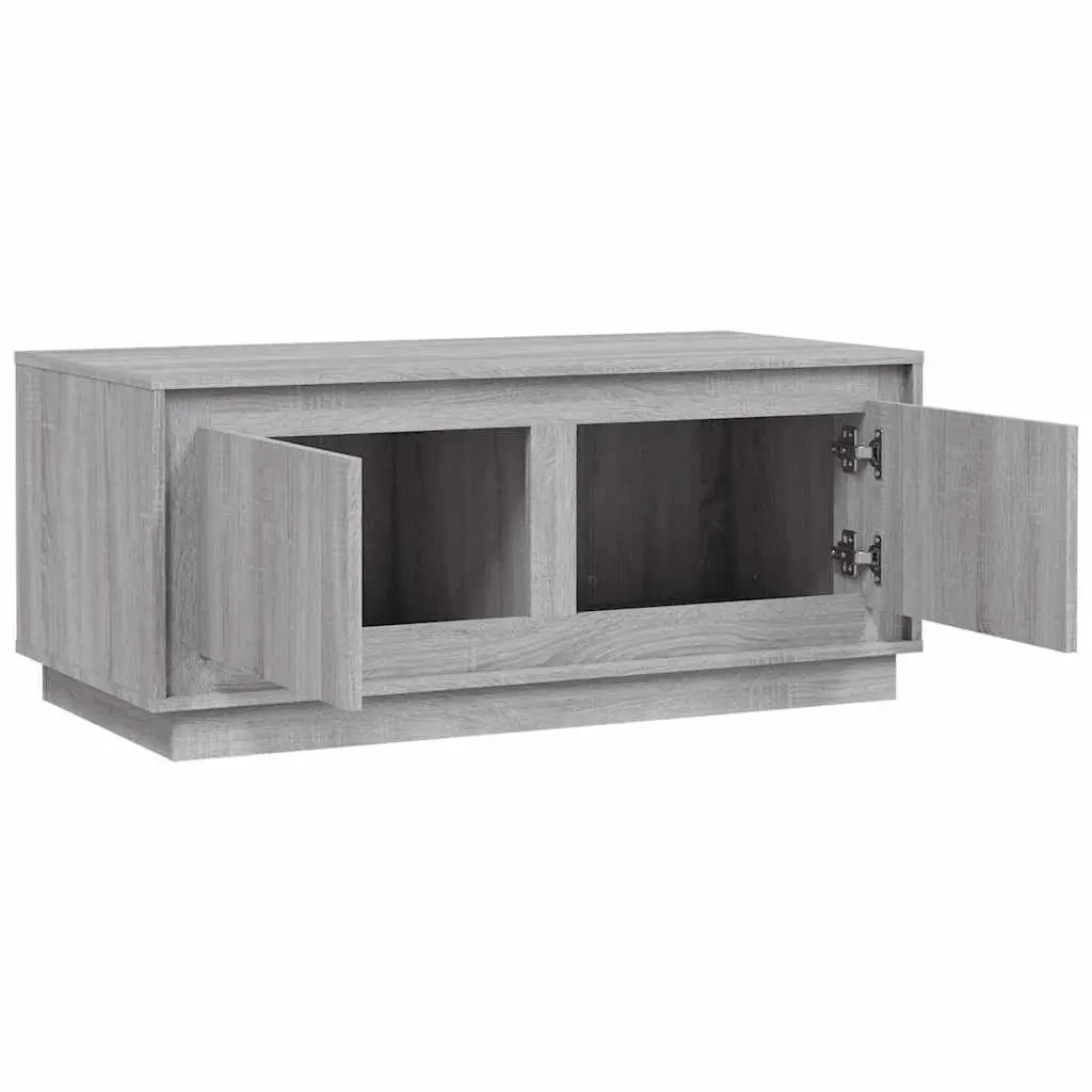 Coffee Table Grey 102x50x44cm Storage Compartments Engineered Wood Living Room Furniture