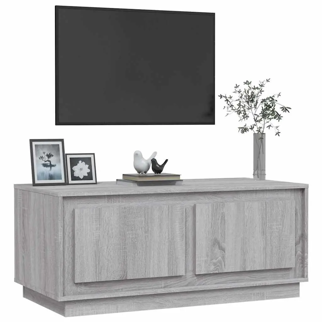Coffee Table Grey 102x50x44cm Storage Compartments Engineered Wood Living Room Furniture