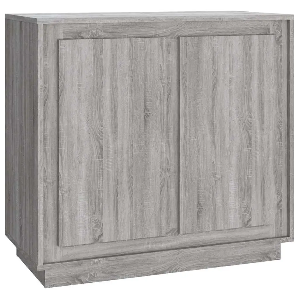 Sideboard Grey 80x34x75cm Engineered Wood 4 Compartment Storage Cabinet
