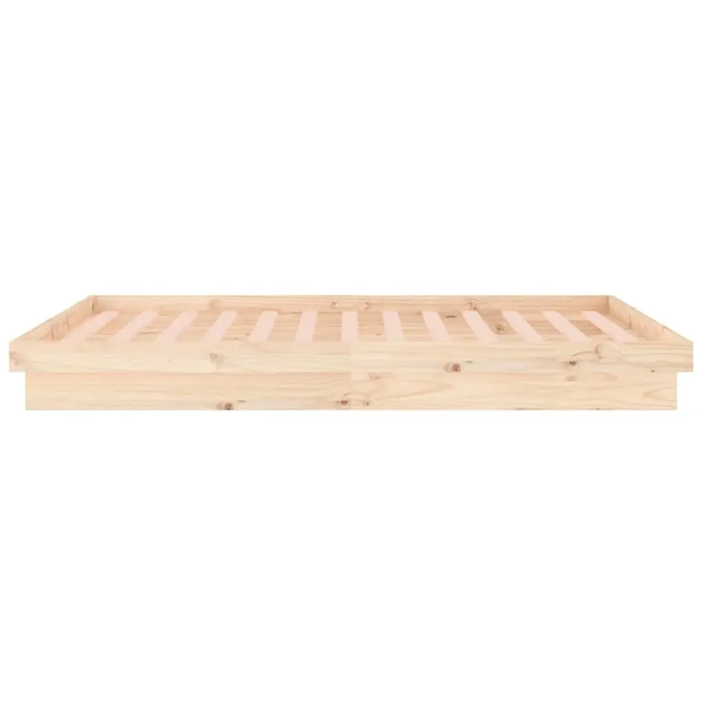 Solid Wood Bed Frame Brown 150x200 cm with LED Lighting and Remote Control