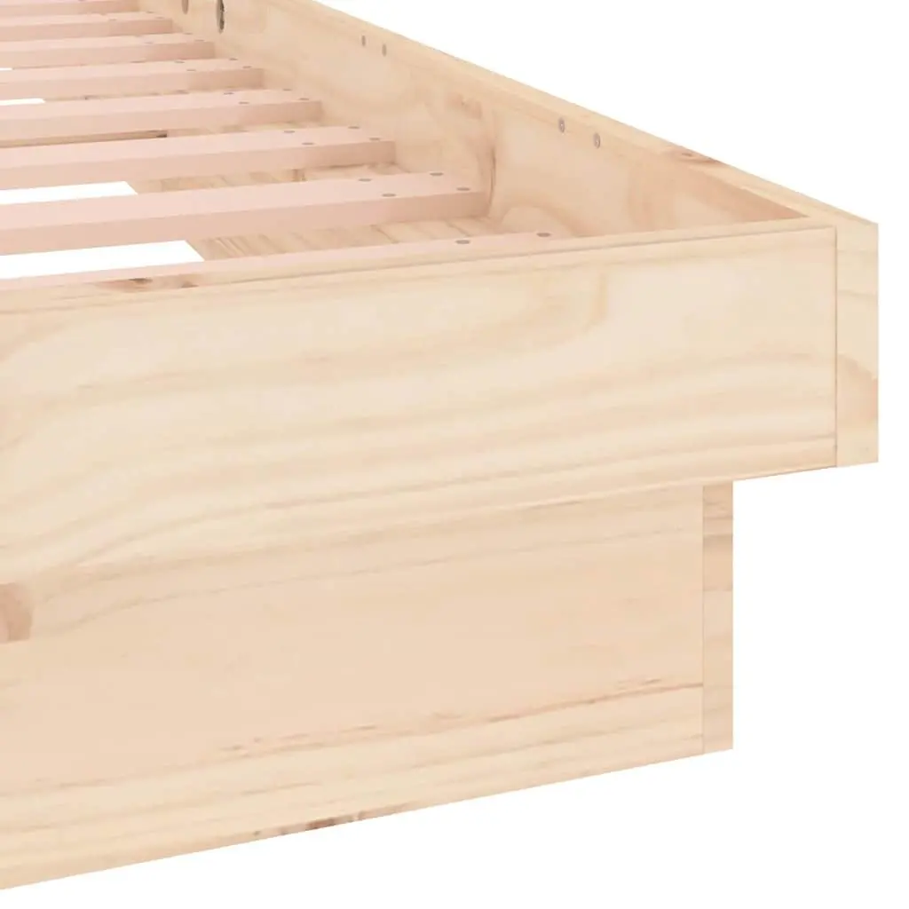 Solid Wood Bed Frame Brown 150x200 cm with LED Lighting and Remote Control